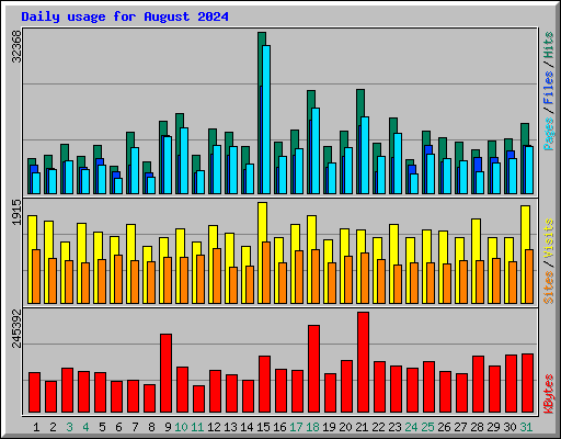 Daily usage for August 2024