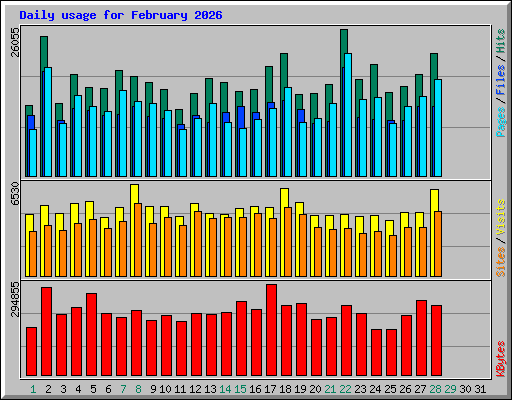 Daily usage for February 2026